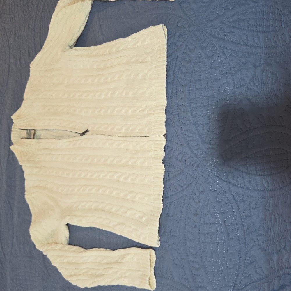 L.L. Bean Off-White Cable Knit Sweater